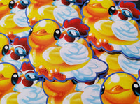 Chicken in a Duck Ring Pool Toy Sticker