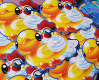 Chicken in a Duck Ring Pool Toy Sticker