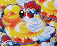 Chicken in a Duck Ring Pool Toy Sticker