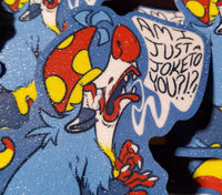 Sad Possum Clown Glitter Sticker
