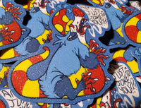 Sad Possum Clown Glitter Sticker