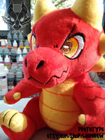 RED Kobold Plush - IN STOCK - Dungeons & Dragons Inspired Stuffed Animal ttrpg Furry Plush Toy - Red and Yellow Soft Scaly Monster Anthro
