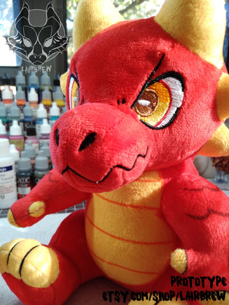 RED Kobold Plush - IN STOCK - Dungeons & Dragons Inspired Stuffed Animal ttrpg Furry Plush Toy - Red and Yellow Soft Scaly Monster Anthro