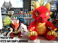 RED Kobold Plush - IN STOCK - Dungeons & Dragons Inspired Stuffed Animal ttrpg Furry Plush Toy - Red and Yellow Soft Scaly Monster Anthro
