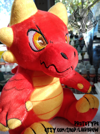 RED Kobold Plush - IN STOCK - Dungeons & Dragons Inspired Stuffed Animal ttrpg Furry Plush Toy - Red and Yellow Soft Scaly Monster Anthro