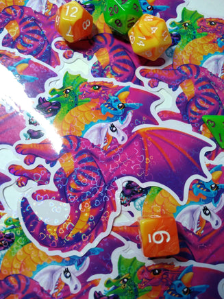 Lisa Frank Inspired Tiamat Holo Hearts Sticker