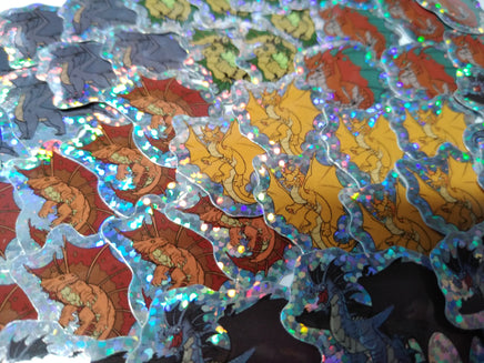 Metallic Dragons and Bahamut Mini Holographic Sticker Set