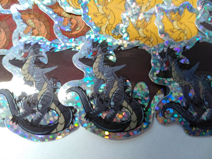 Metallic Dragons and Bahamut Mini Holographic Sticker Set