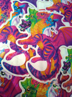 Lisa Frank Inspired Tiamat Holo Hearts Sticker