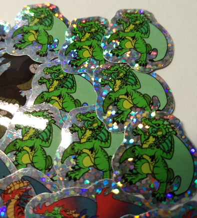 Chromatic Dragon Mini Sticker Set - Holographic - Tiamat White Black Green Blue Red - Dungeons & Dragons Inspired - Tiny Cartoon