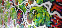 "I like my girls tusky" Orc Holographic Hearts Sticker