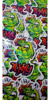 "I like my girls tusky" Orc Holographic Hearts Sticker