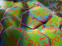 Rainbow Pixel D20 Dice Holographic Vinyl Sticker- Dungeons & Dragons Inspired Prop Art Decorate Binders Folders Customize DM Screens