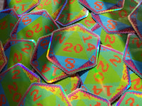 Rainbow Pixel D20 Dice Holographic Vinyl Sticker- Dungeons & Dragons Inspired Prop Art Decorate Binders Folders Customize DM Screens