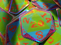 Rainbow Pixel D20 Dice Holographic Vinyl Sticker- Dungeons & Dragons Inspired Prop Art Decorate Binders Folders Customize DM Screens