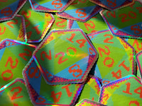Rainbow Pixel D20 Dice Holographic Vinyl Sticker- Dungeons & Dragons Inspired Prop Art Decorate Binders Folders Customize DM Screens