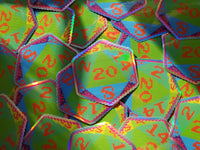 Rainbow Pixel D20 Dice Holographic Vinyl Sticker- Dungeons & Dragons Inspired Prop Art Decorate Binders Folders Customize DM Screens