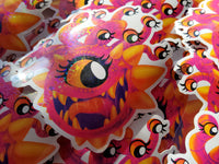 Lisa Frank Inspired Beholder Sticker - Holo Hearts