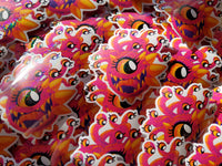 Lisa Frank Inspired Beholder Sticker - Holo Hearts