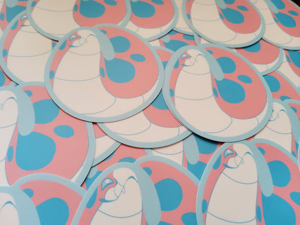 Blump the Tsuchinoko Trans Pride Sticker - Fat Adorable Cute Snake - Transgender Reptile Herp Hognose Subtle - Cryptid Yokai Tsuchinoko Real