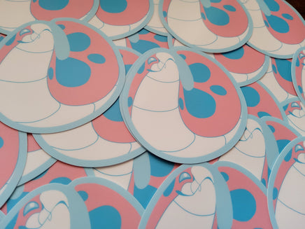 Blump the Tsuchinoko Trans Pride Sticker - Fat Adorable Cute Snake - Transgender Reptile Herp Hognose Subtle - Cryptid Yokai Tsuchinoko Real