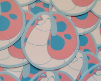 Blump the Tsuchinoko Trans Pride Sticker - Fat Adorable Cute Snake - Transgender Reptile Herp Hognose Subtle - Cryptid Yokai Tsuchinoko Real