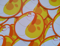 Blump the Tsuchinoko in Yellow Sticker - Fat Adorable Cute Snake - Reptile Herp Hognose Albino - Cryptid Yokai Tsuchinoko Real