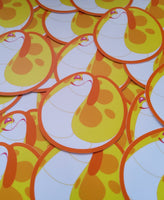 Blump the Tsuchinoko in Yellow Sticker - Fat Adorable Cute Snake - Reptile Herp Hognose Albino - Cryptid Yokai Tsuchinoko Real