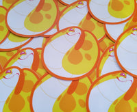Blump the Tsuchinoko in Yellow Sticker - Fat Adorable Cute Snake - Reptile Herp Hognose Albino - Cryptid Yokai Tsuchinoko Real