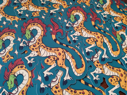 Heraldic Questing Beast - Mythological Fantasy Creature - Snake Leopard Giraffe Chimera Hybrid Hooves Viper Arthurian Quest Cryptid Crest
