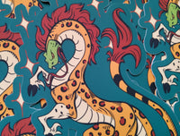 Heraldic Questing Beast - Mythological Fantasy Creature - Snake Leopard Giraffe Chimera Hybrid Hooves Viper Arthurian Quest Cryptid Crest