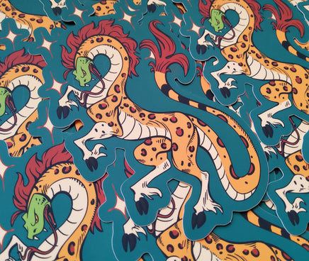 Heraldic Questing Beast - Mythological Fantasy Creature - Snake Leopard Giraffe Chimera Hybrid Hooves Viper Arthurian Quest Cryptid Crest