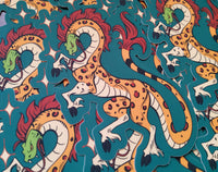 Heraldic Questing Beast - Mythological Fantasy Creature - Snake Leopard Giraffe Chimera Hybrid Hooves Viper Arthurian Quest Cryptid Crest
