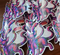 Displacer Beast Holo Hearts Vinyl Sticker - Lisa Something + Dungeons and Dragons Inspired - 4 inches Holographic Sparkly Decorate Notebooks