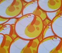 Blump the Tsuchinoko in Yellow Sticker - Fat Adorable Cute Snake - Reptile Herp Hognose Albino - Cryptid Yokai Tsuchinoko Real