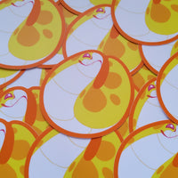 Blump the Tsuchinoko in Yellow Sticker - Fat Adorable Cute Snake - Reptile Herp Hognose Albino - Cryptid Yokai Tsuchinoko Real
