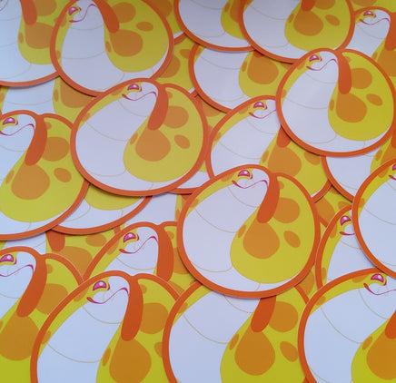 Blump the Tsuchinoko in Yellow Sticker - Fat Adorable Cute Snake - Reptile Herp Hognose Albino - Cryptid Yokai Tsuchinoko Real