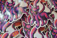 Displacer Beast Holo Hearts Vinyl Sticker - Lisa Something + Dungeons and Dragons Inspired - 4 inches Holographic Sparkly Decorate Notebooks