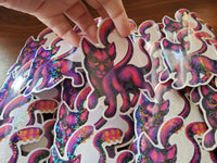 Displacer Beast Holo Hearts Vinyl Sticker - Lisa Something + Dungeons and Dragons Inspired - 4 inches Holographic Sparkly Decorate Notebooks