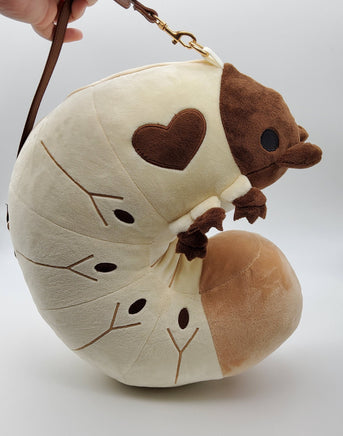 Batch 2 PRE-ORDER Love Grub Plush Bag - Beetle Insect Invertebrate Worm Maggot Larvae Invert - Plushie Purse Handbag