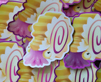 Nautilus Fish Cake Sticker - Ordovician Japanese Cuisine - Cute Food Octopus Cephalopod Naruto Squid Fossil Extinct Animal Kawaii Ramen