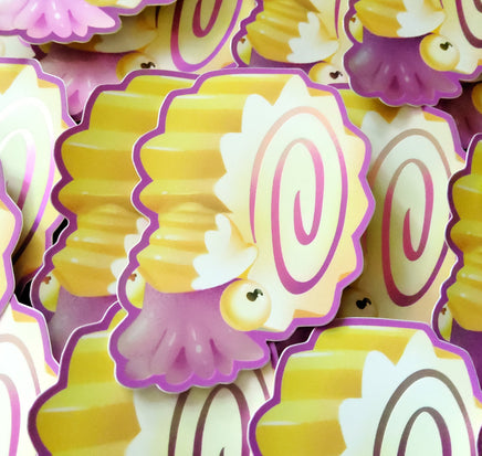 Nautilus Fish Cake Sticker - Ordovician Japanese Cuisine - Cute Food Octopus Cephalopod Naruto Squid Fossil Extinct Animal Kawaii Ramen