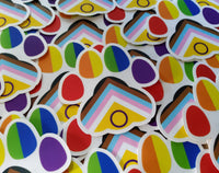 Pride Paw Transparent Sticker 3 inch Progress Flag