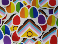 Pride Paw Transparent Sticker 3 inch Progress Flag