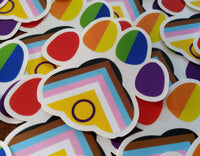 Pride Paw Transparent Sticker 3 inch Progress Flag