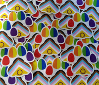 Pride Paw Transparent Sticker 3 inch Progress Flag