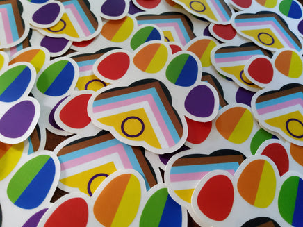 Pride Paw Transparent Sticker 3 inch Progress Flag
