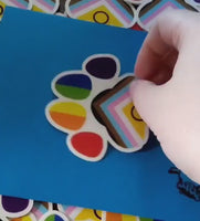 Pride Paw Transparent Sticker 3 inch Progress Flag