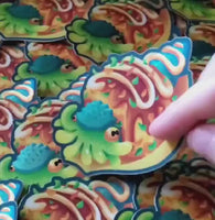 Orthocone Takoyaki Sticker - Ordovician Japanese Cuisine - Cute Food Octopus Cephalopod Cone Squid Fossil Extinct Animal Kawaii Fried