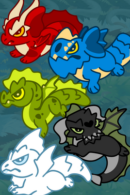 Chibi Chromatic Dragons Print